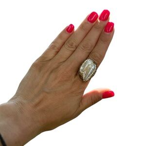 Baroque Freshwater Pearl Adjustable Ring | Copper 18K Gold Platted Statement  💍